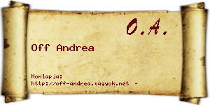 Off Andrea névjegykártya